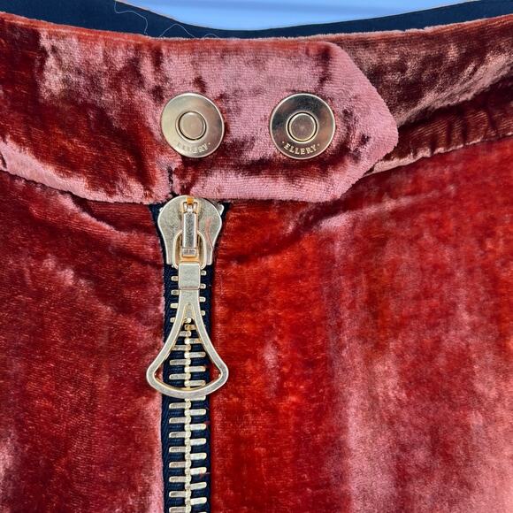 Ellery Cooly Chant Cropped Crushed-Velvet Flared Pants Copper Women's Size 8 - Picture 15 of 16